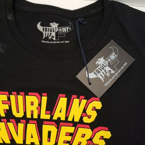 Friul Point Tee T Shirt Mens Black Graphic FURLANS INVADERS Computer XL L NWT - Picture 5 of 12